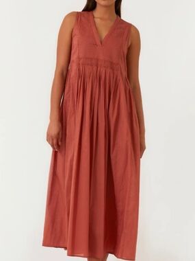 lovestitch Terracotta Sleeveless V-Neck Maxi Dress
